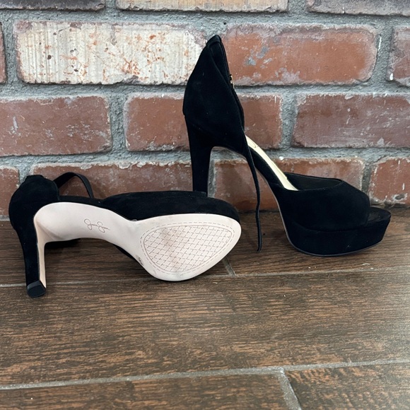 Jessica Simpson Black Peep Toe Heels - Picture 2 of 4